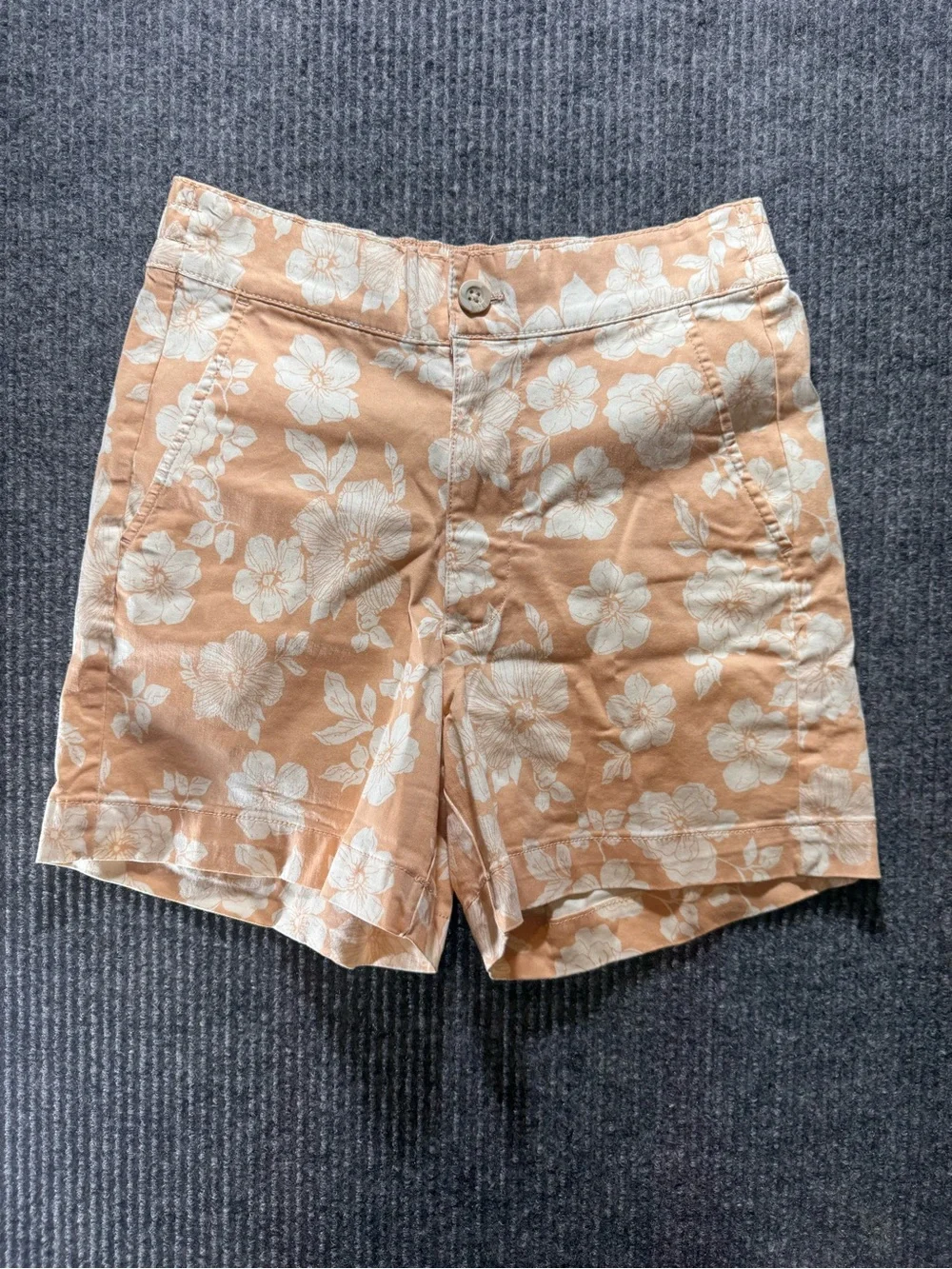 Jachs Girlfriend Hawaiian Floral Print Bermuda Chino Shorts‎ Womens XS